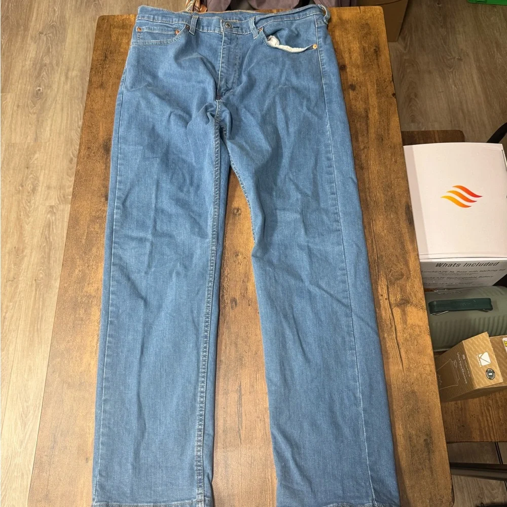 Levi’s Men’s 505 Regular Fit 38x32 Light Blue Stretch Jeans